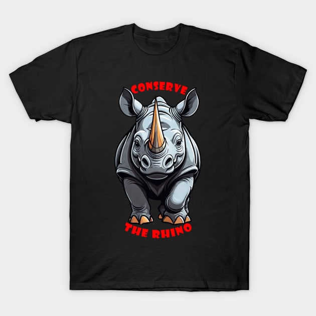 Conserve the Rhino T-Shirt by Spazashop Designs